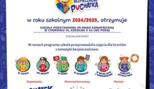 Więcej o: Z dumą informujemy, że klasa I naszej szkoły zdobyła certyfikat Akademii Bezpiecznego Puchatka!