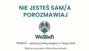 Więcej o: Projekt Wellbefi Zdalny Psycholog w naszej szkole! ❤️